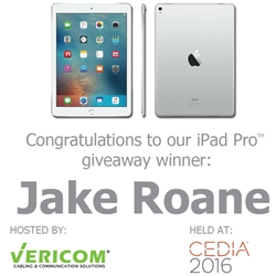 Jake Roane - CEDIA 2016 iPad Pro™ Giveaway Winner