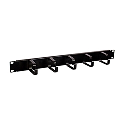 D-Ring Cable Manager 1U - 5 Rings for Fiber and Cable Installations in Racks and Cabinets