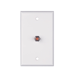Vericom Single Wall Plate SCTE Compliant with orange insert in white
