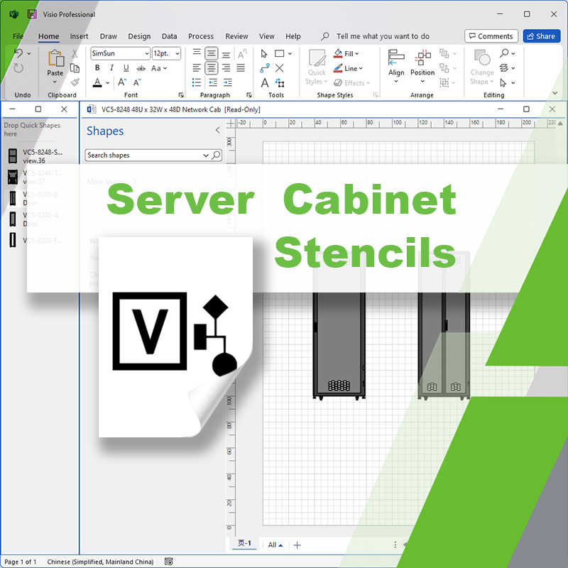 Server Cabinet Visio Stencil