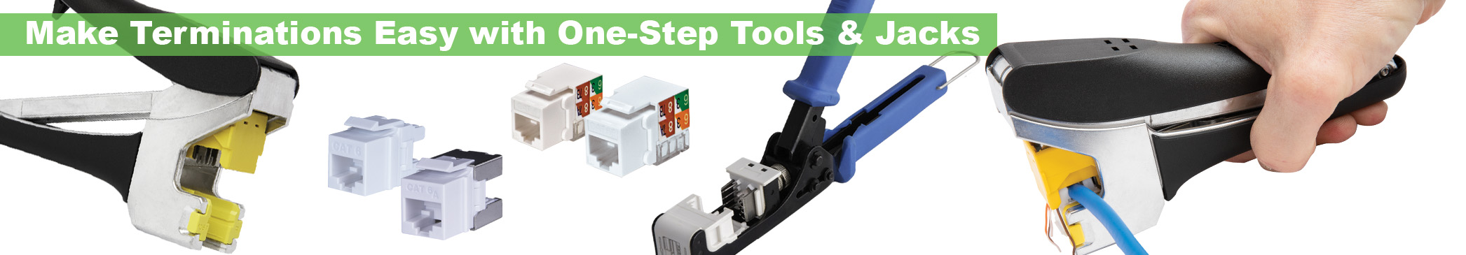 Vericom One-Step Termination Tools Banner for Installers and Distributors