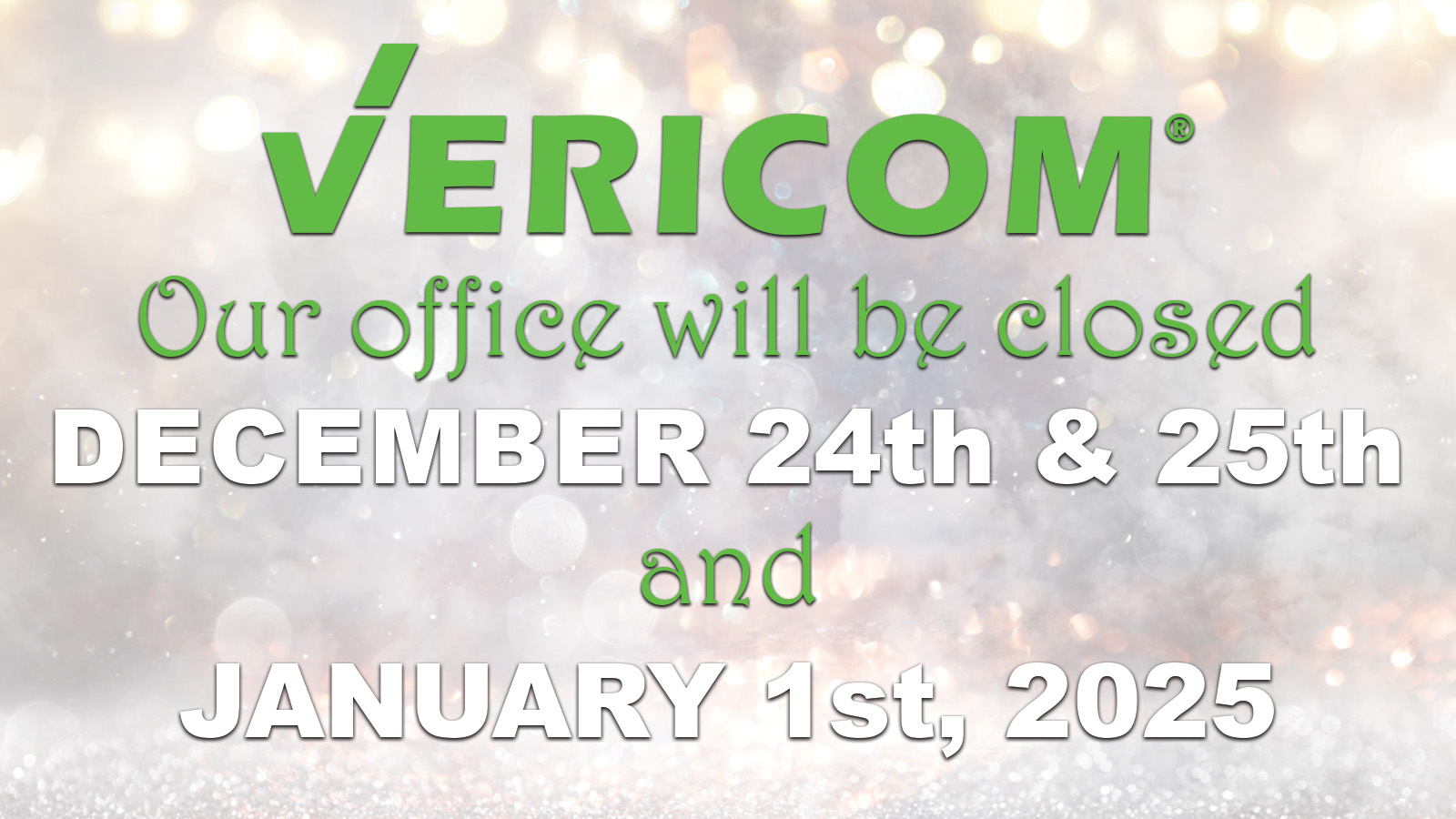 Holiday Office Closure