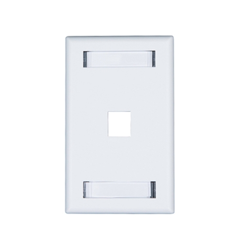 1-Port Keystone Single Gang Faceplate w/ Labels