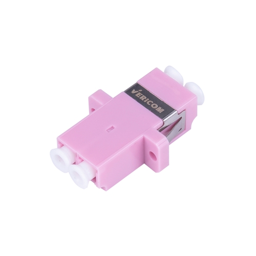 LC-UPC Multi Mode OM4 Duplex Adapter, Magenta